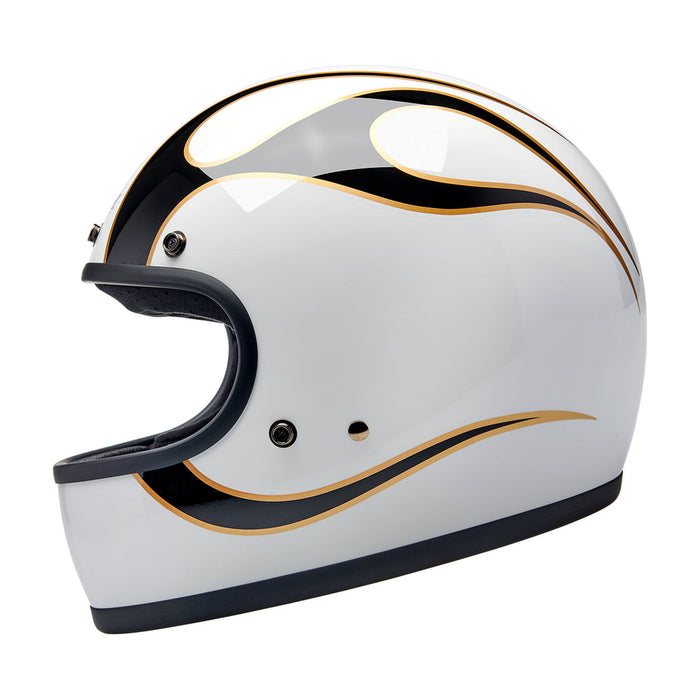 BILTWELLGringo Flame Helmet 2025 in White/Black Flame