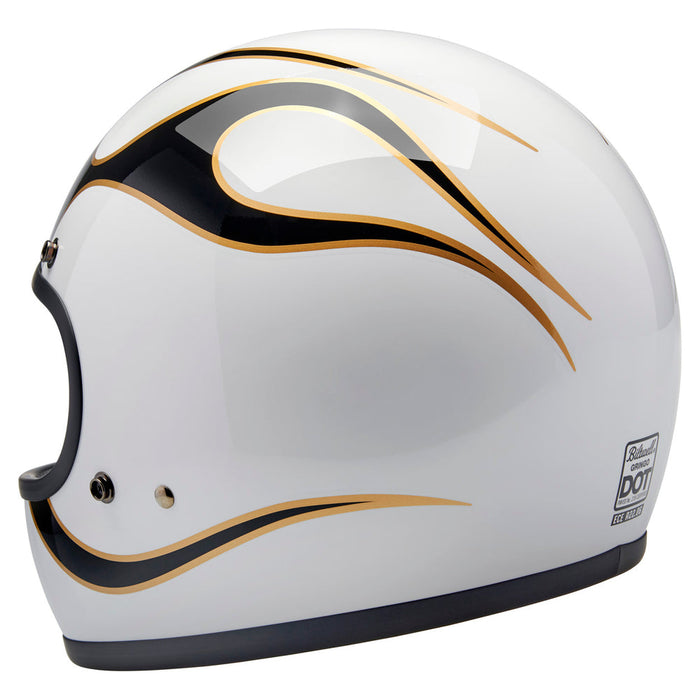 BILTWELLGringo Flame Helmet 2025 in White/Black Flame