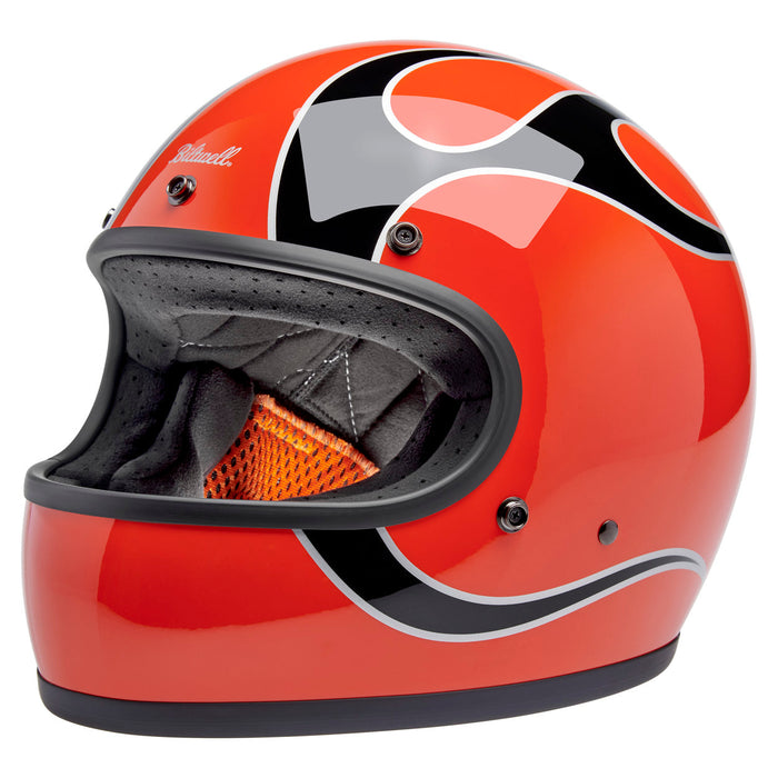 BILTWELL GRINGO COMPETITION ORANGE FLAMES HELMET 2026