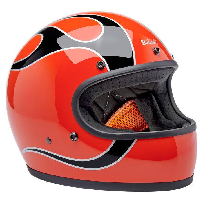 BILTWELL GRINGO COMPETITION ORANGE FLAMES HELMET 2026
