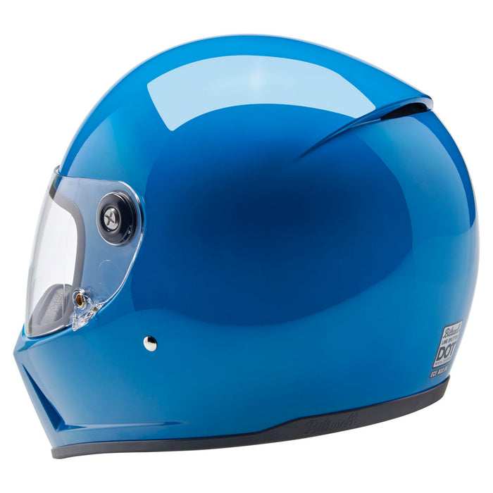 bitwell solid blue motorcycle helmet Gringo Mesh pockets are included in the ear recess Lane splitter ECE R22.06 Helmet