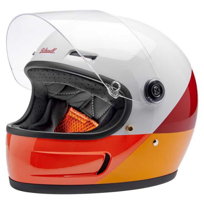 BILTWELL GRINGO SV TRACKER HELMET 2026 in Red/Orange/Yellow