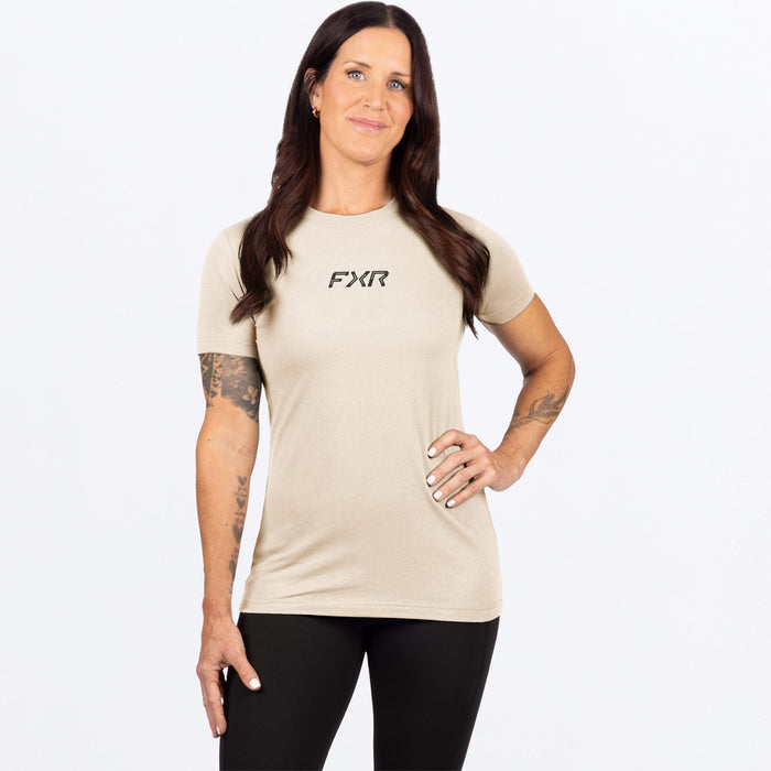 FXR WOMEN'S PEDIGREE PREMIUM T-SHIRT in Sand/Black