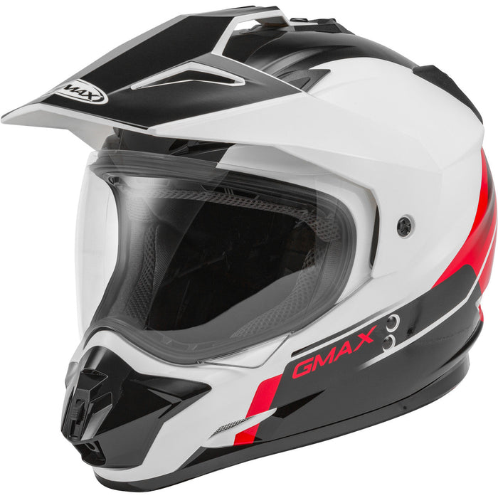 GMAX GM-11 Scud Dual Sport Helmet in White/Red/Black