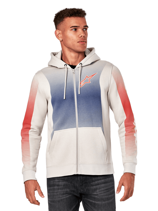 ALPINESTARS ARISING HOODIE 2025 in White/Blue/Red