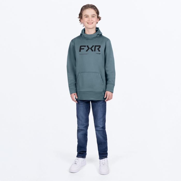 FXR YOUTH HYDROGEN TECH PULLOVER HOODIE 2025 - Steel
