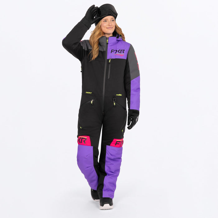 FXR Women's Revo F.A.S.T.™ Monosuit in Black/Amethyst/Charcoal