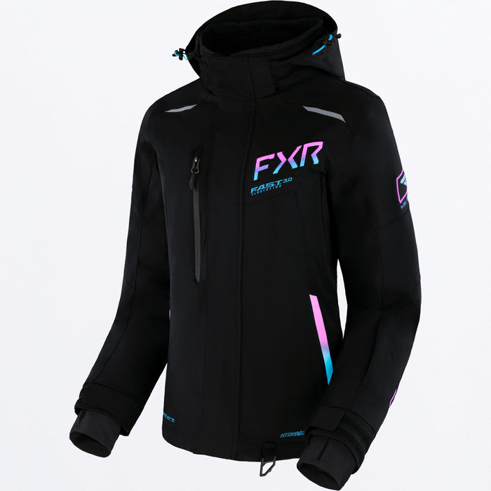 FXR Renegade FX 2-in-1 Women’s Jacket in Black/Sky Blue-E Pink Fade