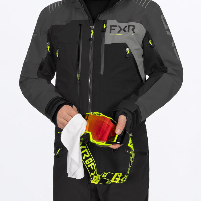 FXR VERTICAL MTX LITE MONOSUITS in Black/Asphalt/HiVis