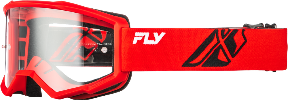 FLY RACING FOCUS GOGGLES - YOUTH 2026 in Red/Black w/ Clear Lens