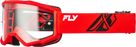 FLY RACING FOCUS GOGGLES - YOUTH 2026 in Red/Black w/ Clear Lens