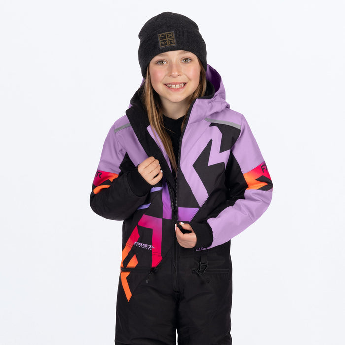 FXR CHILD COLD CROSS CX MONOSUIT 2025 - Black/Lilac Glow