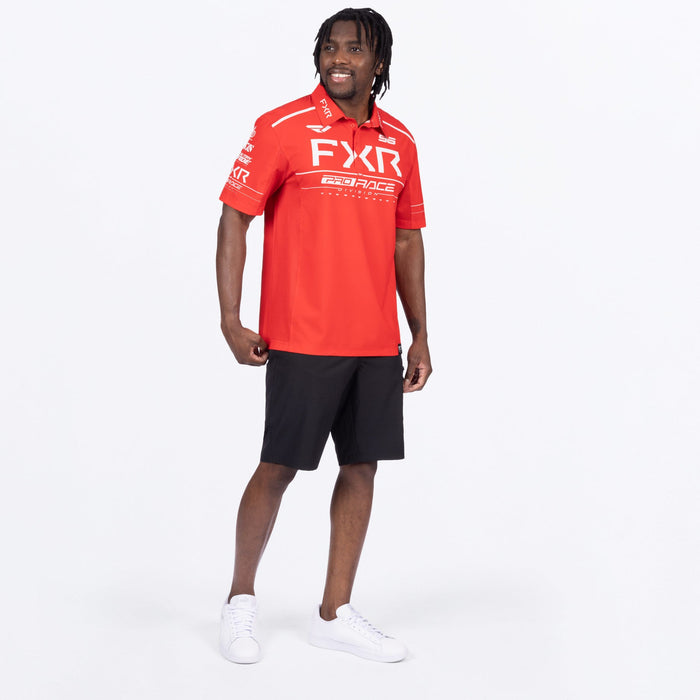 FXR RACE DIVISION PERFORMANCE UPF POLO SHIRT 2025 - Red/White