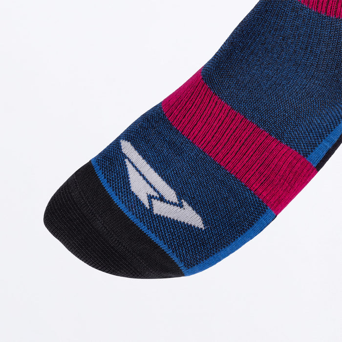 FXR RIDING SOCK (1 PAIR) SNOW 2027 in Blue/Black/Razz
