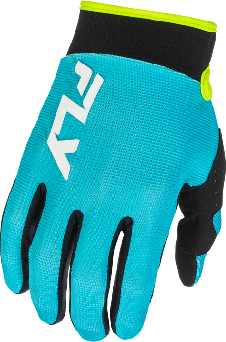 FLY RACING KINETIC F-16 YOUTH GLOVES 2026 in Aqua/Black/White