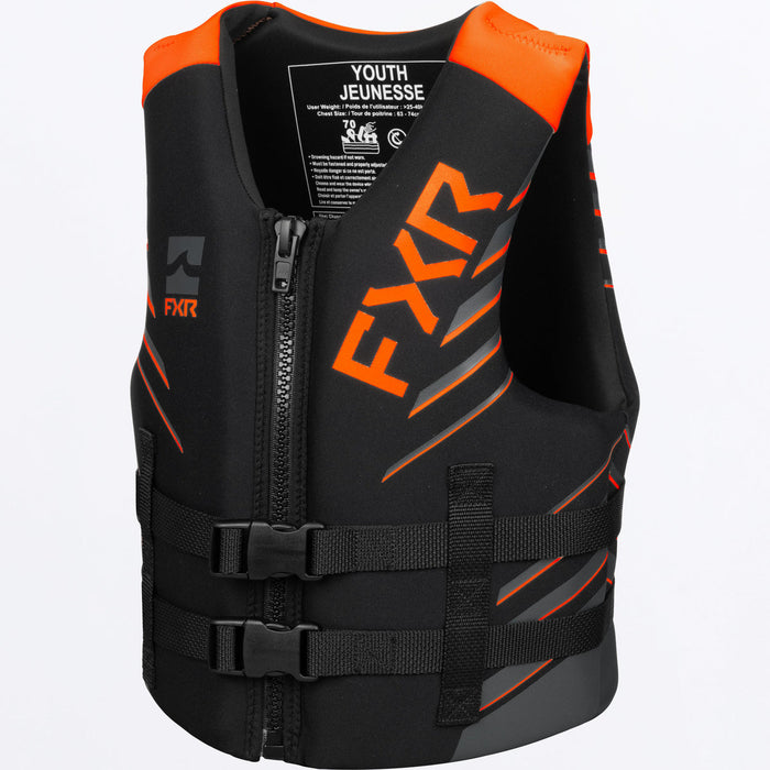 FXR PODIUM YOUTH LIFE JACKET 2025 in Black/Orange