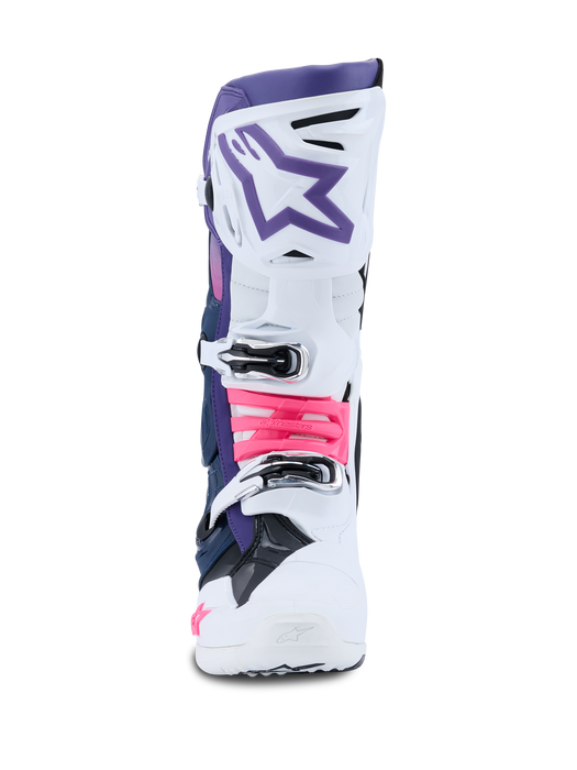 Alpinestars Tech 10 Boots 2026 in White/Violet/Navy/Fluo Pink