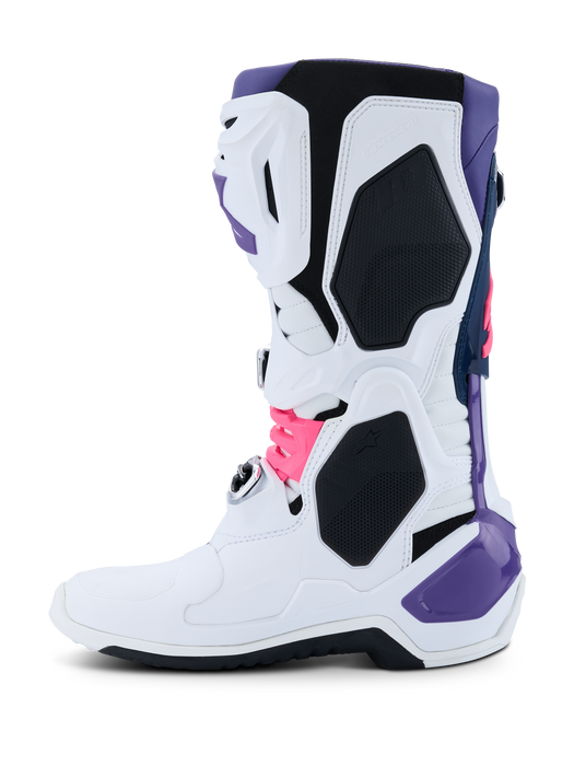 Alpinestars Tech 10 Boots 2026 in White/Violet/Navy/Fluo Pink