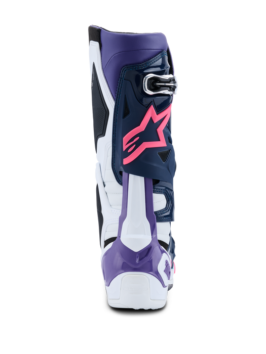 Alpinestars Tech 10 Boots 2026 in White/Violet/Navy/Fluo Pink