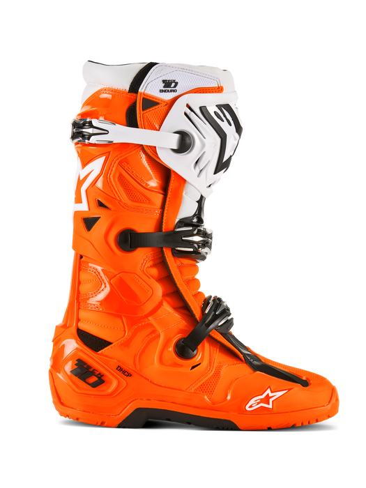 ALPINESTARS TECH 10 ENDURO BOOTS 2026 in Fluo Orange/Black/White