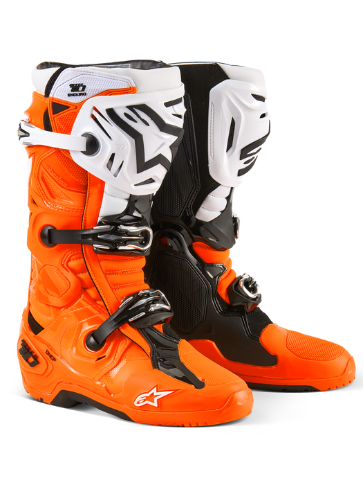 ALPINESTARS TECH 10 ENDURO BOOTS 2026 in Fluo Orange/Black/White