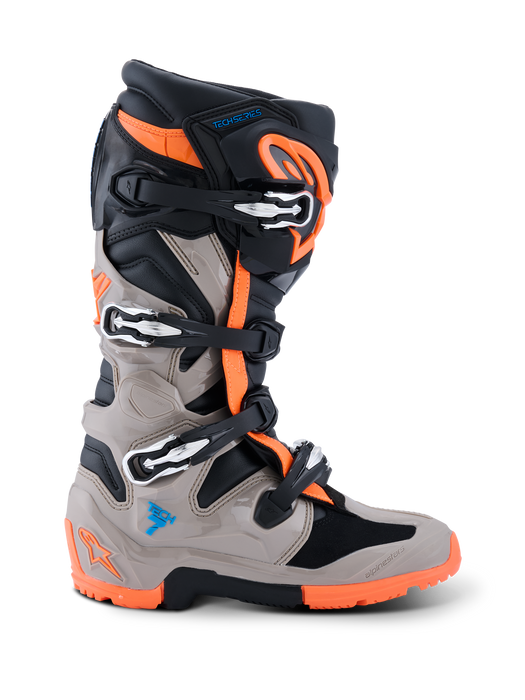 ALPINESTARS TECH 7 ENDURO BOOTS 2026 in Black/Warm Gray/Fluo Orange