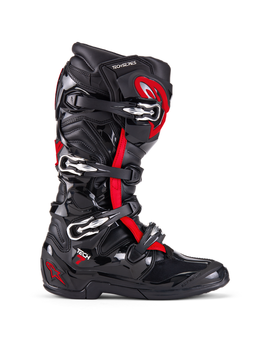 ALPINESTARS TECH 7 BOOTS 2025 in Black/Fluo Red