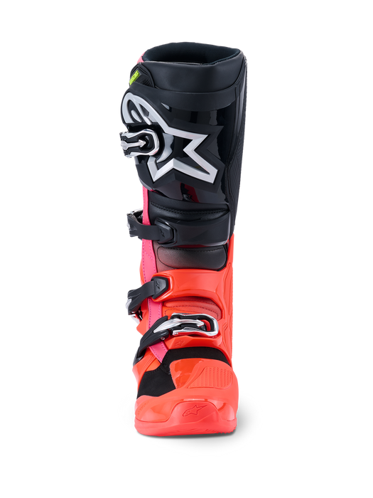 ALPINESTARS TECH 7 BOOTS 2026 in Black/Fluo Red/Fluo Pink