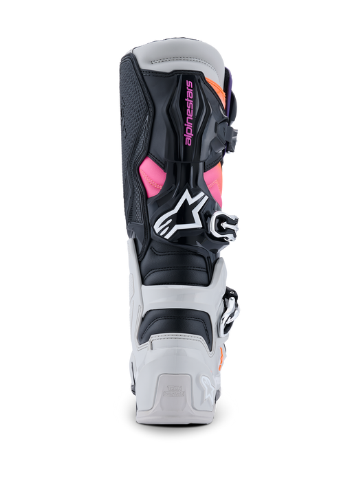 ALPINESTARS TECH 7 BOOTS 2026 in Black/Light Gray/Fluo Orange/Magenta