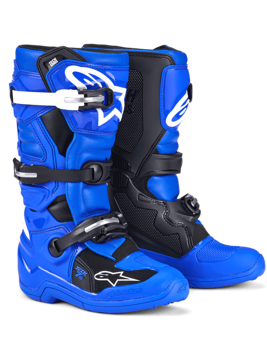 Alpinestars Youth Tech 7S Motocross Boots 2025 in Blue Black/White