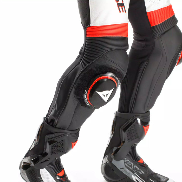 Dainese Laguna SECA 6 Perf One Piece Leather Suit 2025 in Black/White/Red-Fluo