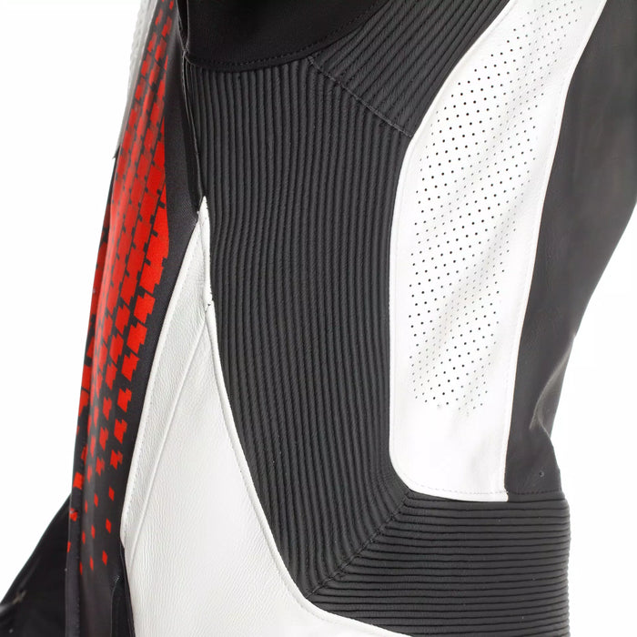 Dainese Laguna SECA 6 Perf One Piece Leather Suit 2025 in Black/White/Red-Fluo