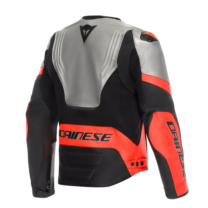 Dainese Racing 5 Jacket 2025 in Silver/Black/Red-Fluo