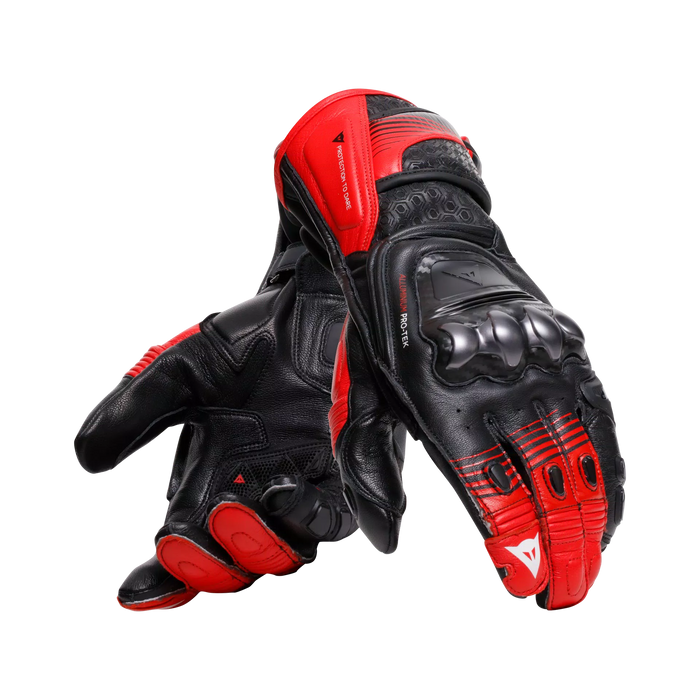 Dainese Fiero Metal Gloves 2025 in Black/Red Lava/White