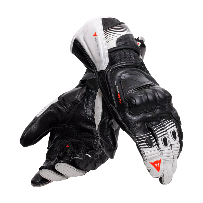 Dainese Fiero Metal Gloves 2025 in Black/White/Red Fluo