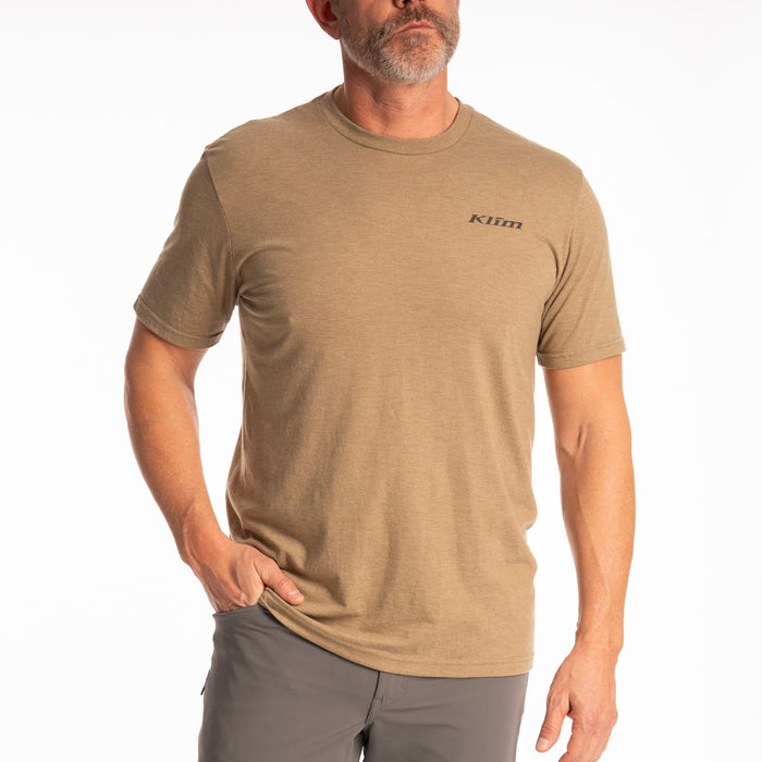 Klim Guts N’ Glory Tri-blend Tee in Coyote Brown Heather - Asphalt