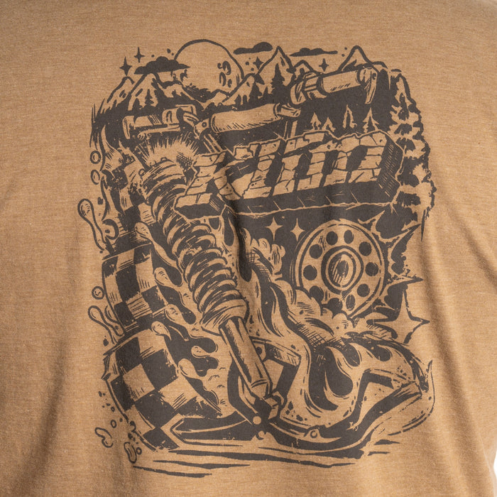 Klim Guts N’ Glory Tri-blend Tee in Coyote Brown Heather - Asphalt