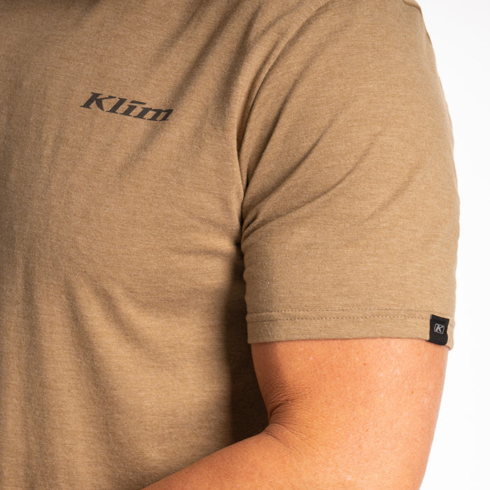 Klim Guts N’ Glory Tri-blend Tee in Coyote Brown Heather - Asphalt