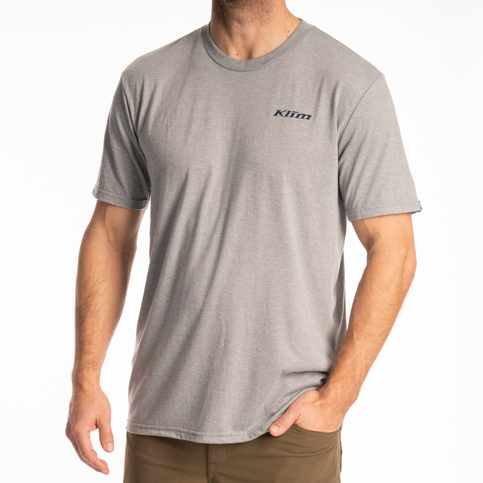 Klim Guts N’ Glory Tri-blend Tee in Heathered Gray - Dress Blues