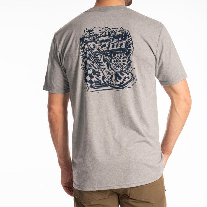 Klim Guts N’ Glory Tri-blend Tee in Heathered Gray - Dress Blues