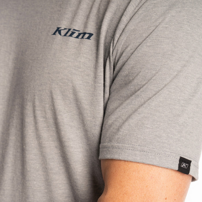 Klim Guts N’ Glory Tri-blend Tee in Heathered Gray - Dress Blues