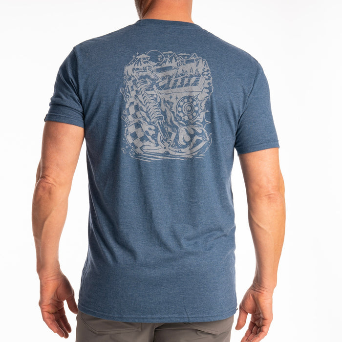 Klim Guts N’ Glory Tri-blend Tee in Heathered Neptune - Monument