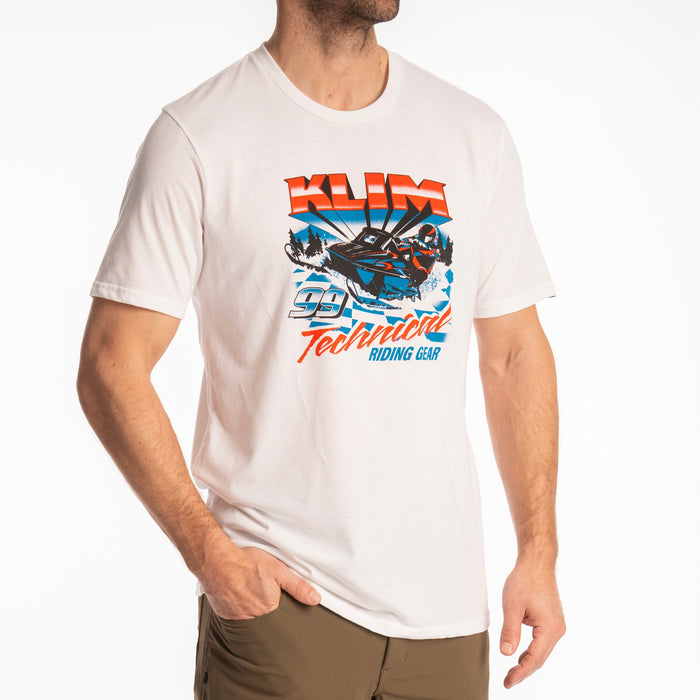 Klim Snowcrest Tri-blend Tee in White - Imperial Blue