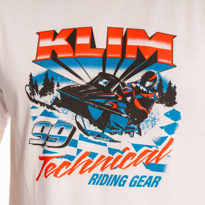 Klim Snowcrest Tri-blend Tee in White - Imperial Blue