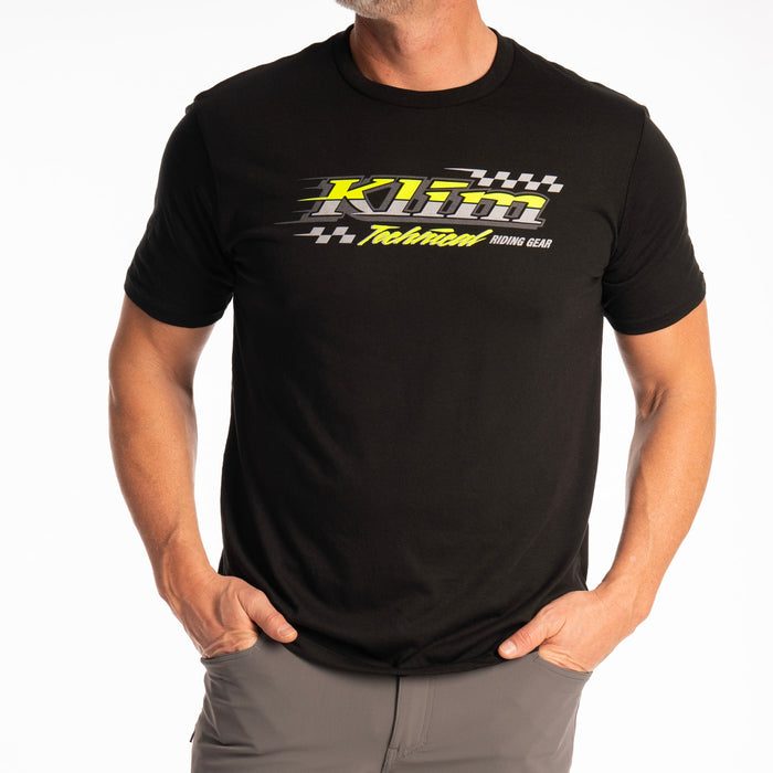 Klim Heritage Tri-blend Tee in Black - Hi-Vis