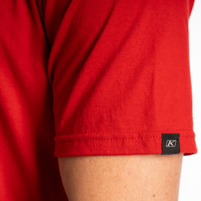 Klim Heritage Tri-blend Tee in Classic Red - White