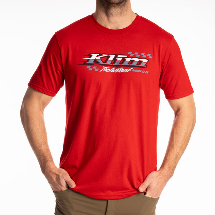 Klim Heritage Tri-blend Tee in Classic Red - White