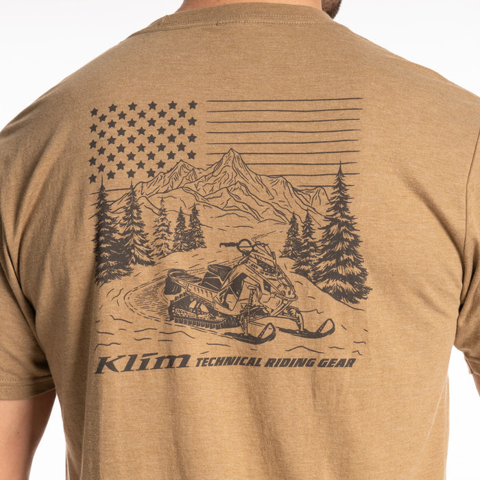 Klim Frontier Tri-blend Tee in Coyote Brown Heather - Asphalt