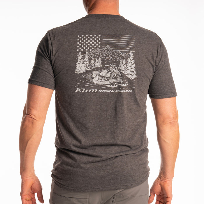 Klim Frontier Tri-blend Tee in Heathered Charcoal - High-rise