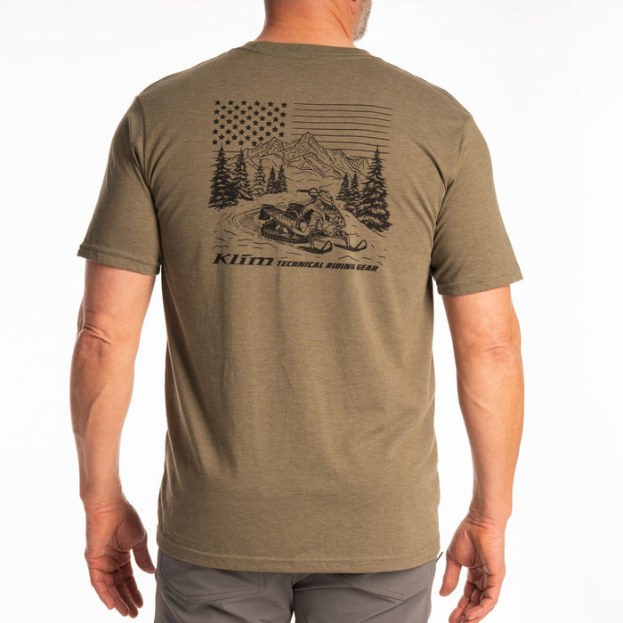 Klim Frontier Tri-blend Tee in Military Green Frost - Black